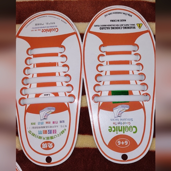 Lot of 3* Coolnice KIDS  no-tie lace shoelaces - Picture 4 of 4